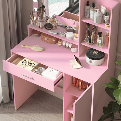 Makeup Vanity Desk with Mirror &amp; Light
