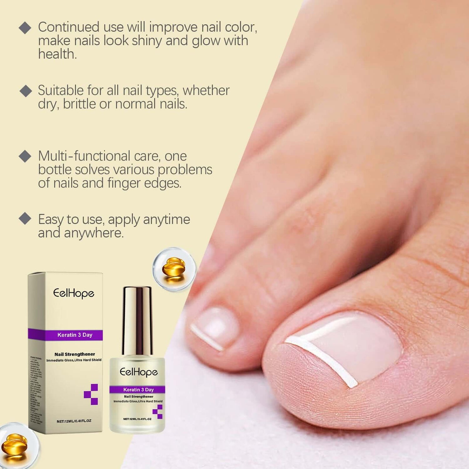 Eelhope Nail Care Solution Hand, Foot, And Nail Exfoliating Soft Nail Moisturizing And Brightening Nail Care Essence
