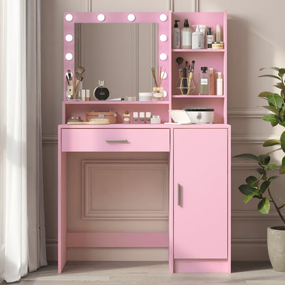 Makeup Vanity Desk with Mirror &amp; Light
