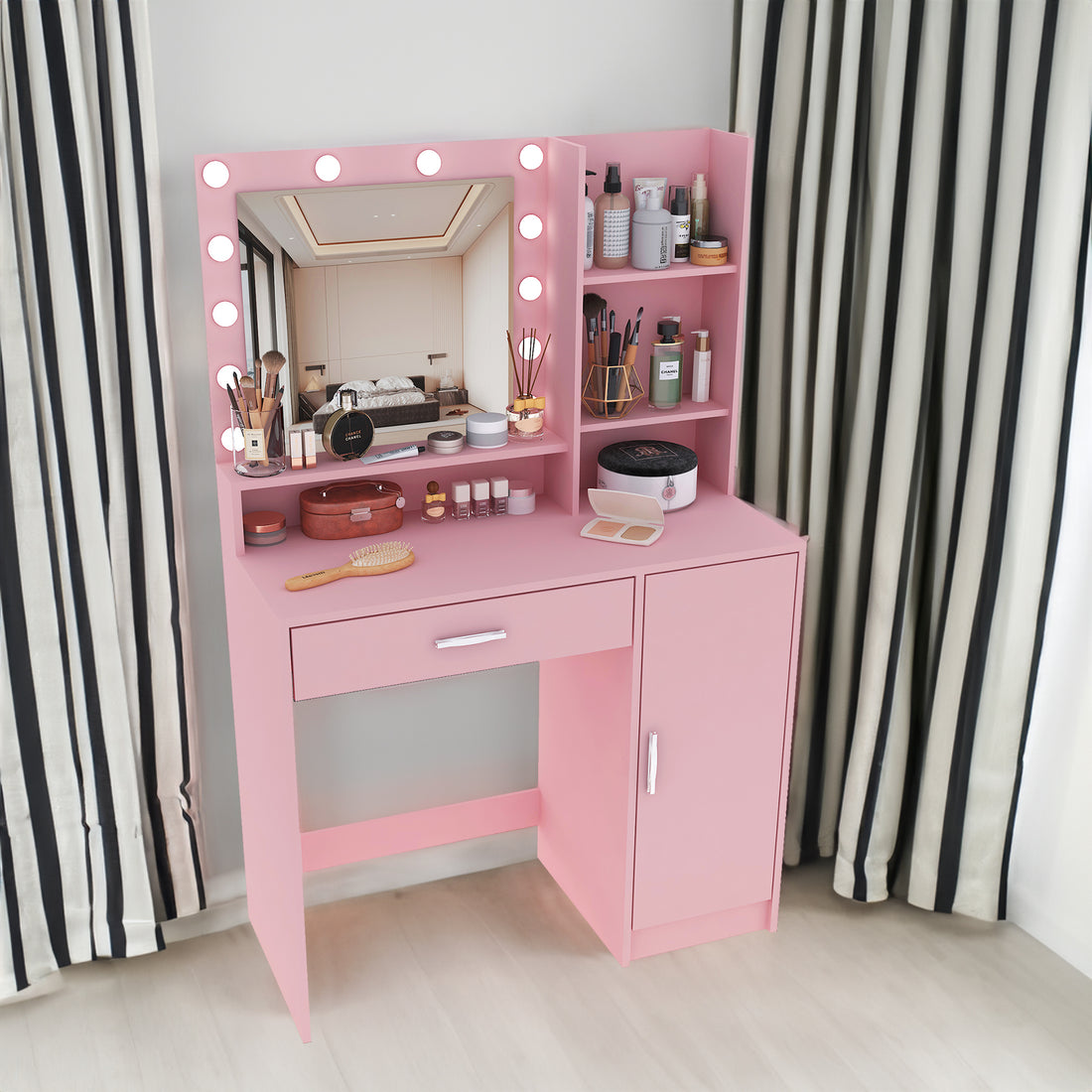 Makeup Vanity Desk with Mirror &amp; Light
