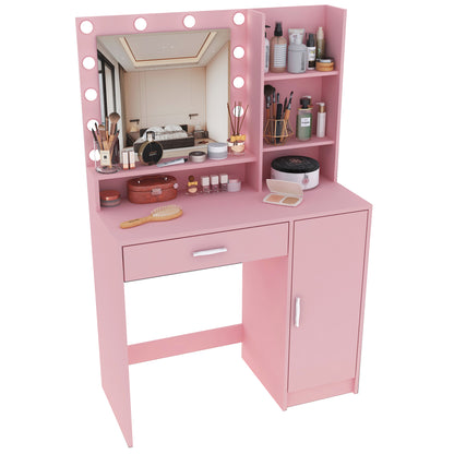 Makeup Vanity Desk with Mirror &amp; Light